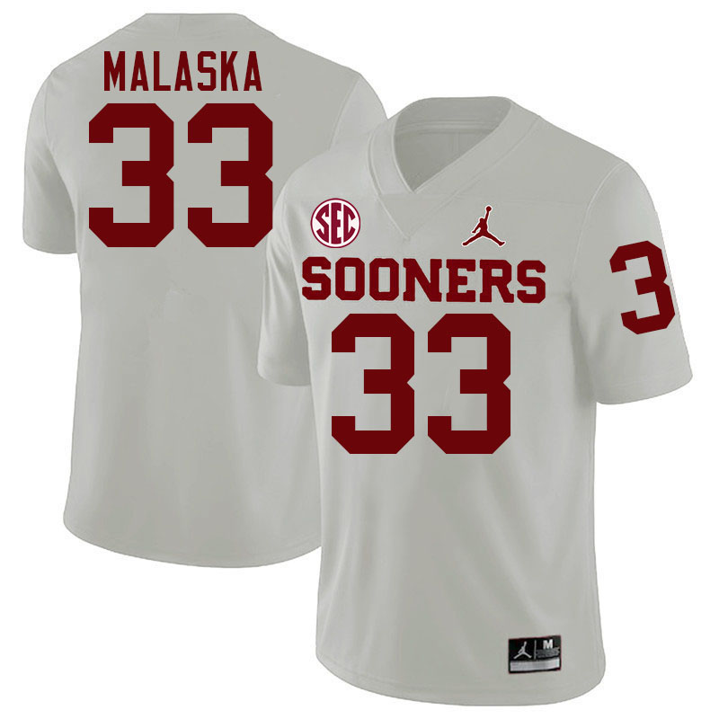 Oklahoma Sooners #33 Jocelyn Malaska College Football Jersey Stitched-White